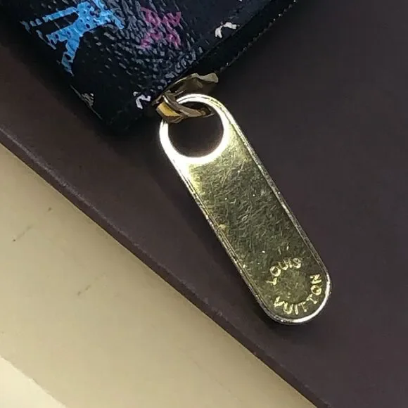 LOUIS VUITTON TAKASHI MURAKAMI Black Monogram Multi-Color Long Wallet + LV Box - Picture 10 of 17